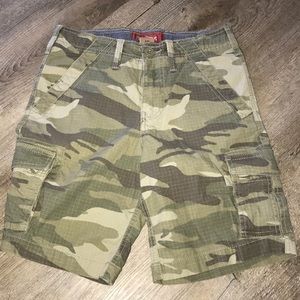 Boys Red Camel camouflage shorts